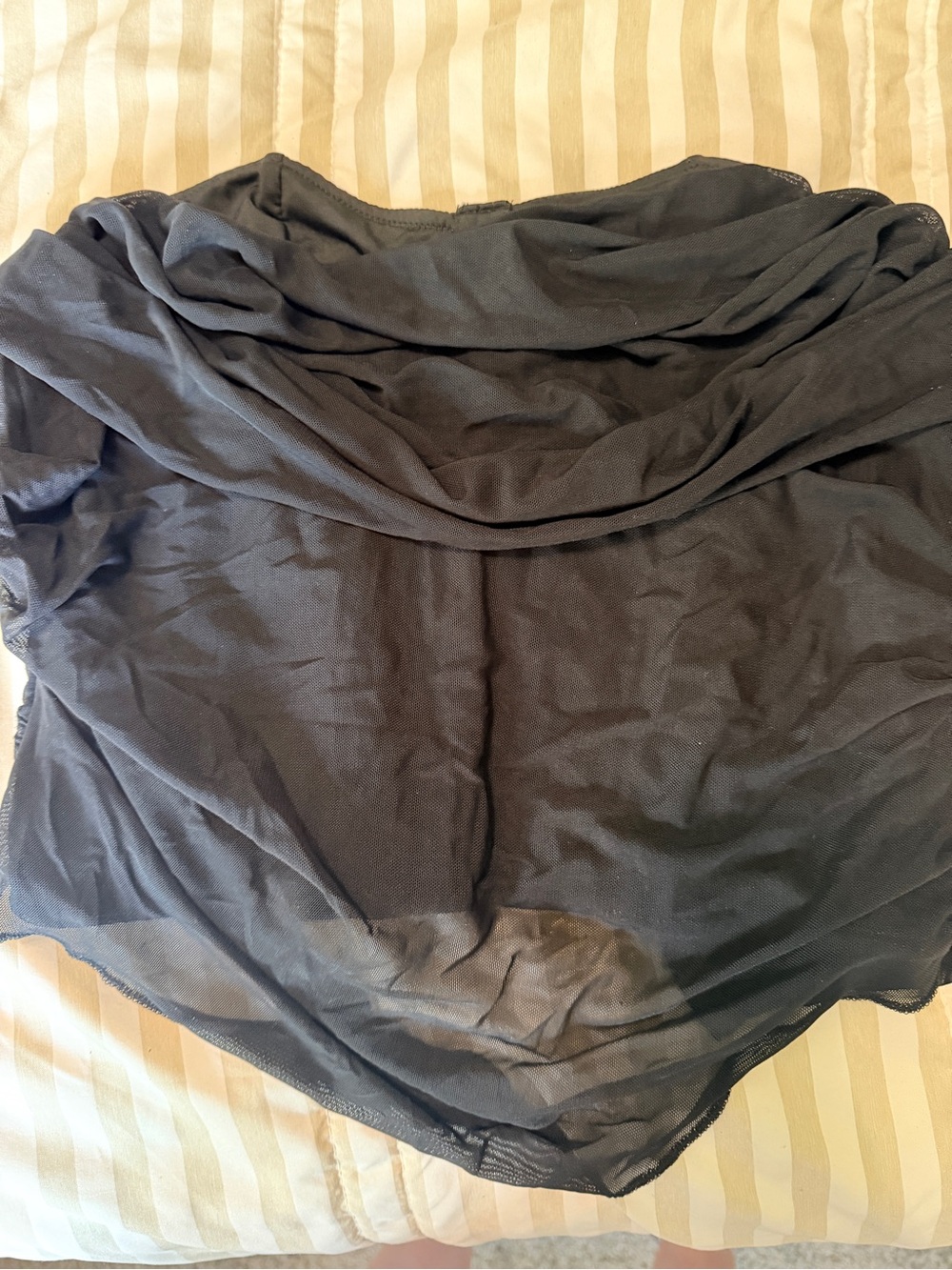 Black Sheer Overlay Corset Top